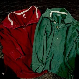 Boys old navy uniform polo shirts lot of two shirts in Burgandy and green sz 5